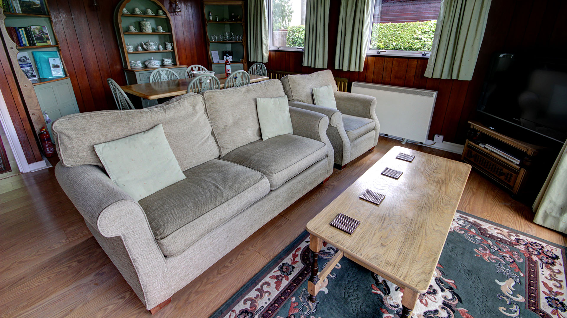 Inside our riverside bungalow on the river yare, brundall marina, norfolk